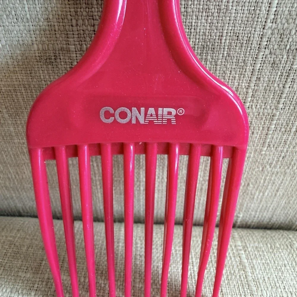 VTG Conair Pink Plastic Hair Pick Comb 5 In Wide Tooth Curly Hair Styling Tool